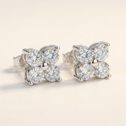עגילי פרח צמודים - רוני